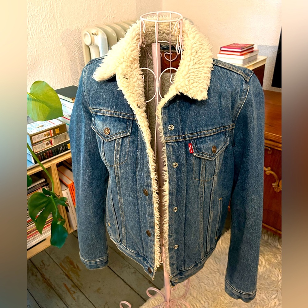 Vintage Levi shearling-lined jean jacket.